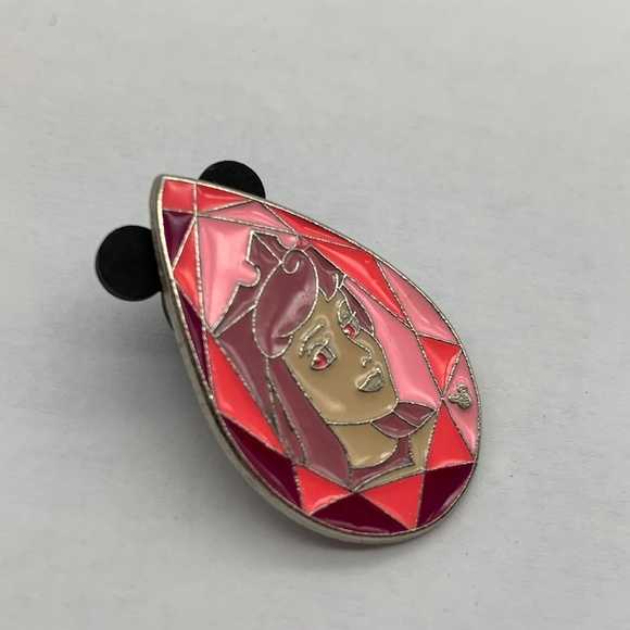 Disney Parks Pin Trading Sleeping Beauty Aurora Gem Pink Hidden Mickey Pin - Picture 4 of 6